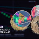 Dubai digital asset platform interface showing cryptocurrency staking analytics and blockchain financial services.