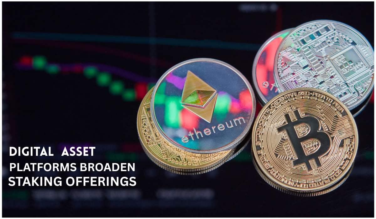 Dubai digital asset platform interface showing cryptocurrency staking analytics and blockchain financial services.