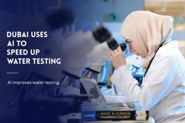 Laboratory specialist conducting AI powered water quality testing in Dubai