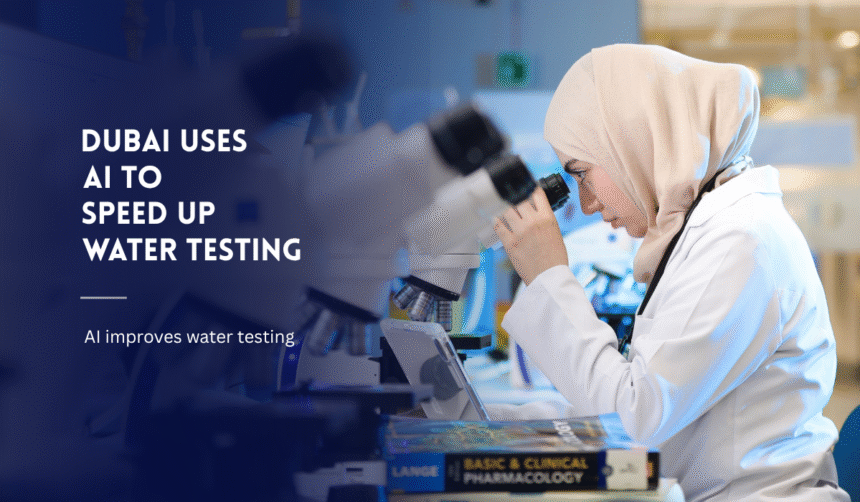 Laboratory specialist conducting AI powered water quality testing in Dubai