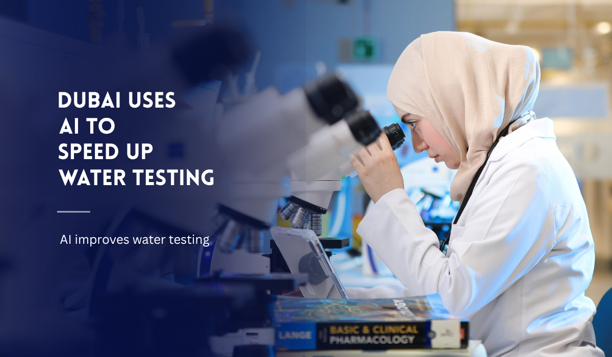 Laboratory specialist conducting AI powered water quality testing in Dubai