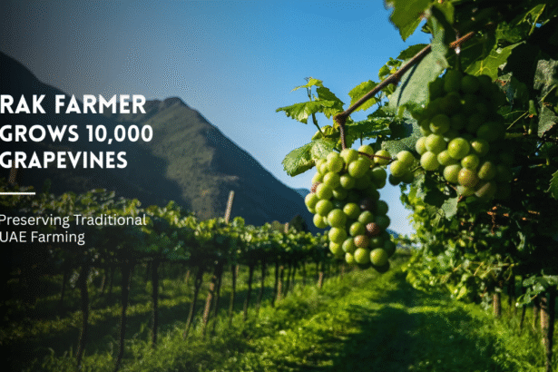 Green grapevines at a vineyard in Ras Al Khaimah,UAE