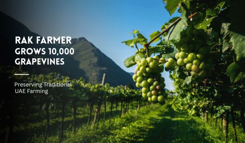 Green grapevines at a vineyard in Ras Al Khaimah,UAE