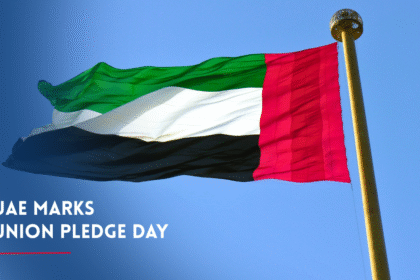 UAE flag marking Pledge Day 2026 and 55 years of national unity.
