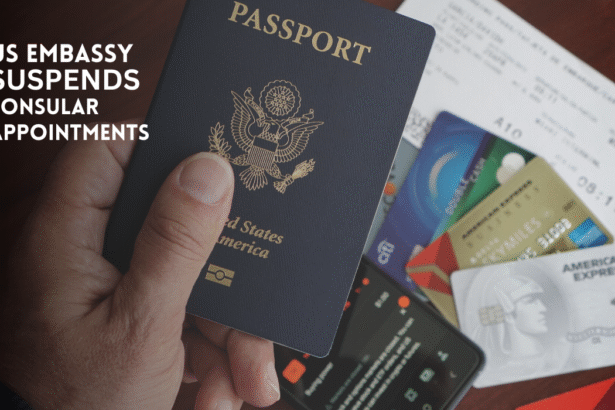 US passport representing US Embassy consular appointments in UAE.