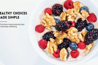 Healthy berry breakfast bowl