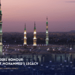 Masjid an-Nabawi in Madina at dusk