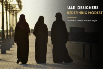 UAE modest fashion with modern abaya designs and contemporary silhouettes