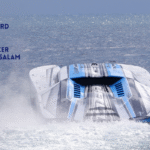Emirati racer Alia Abdulsalam during Formula 4 powerboat racing.
