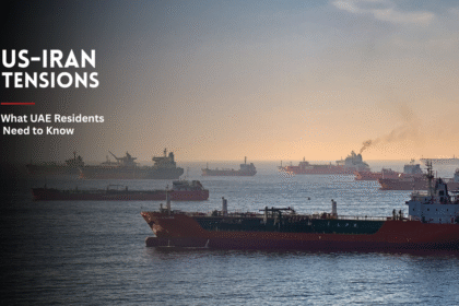 Oil tankers sailing through the Strait of Hormuz amid US-Iran tensions.