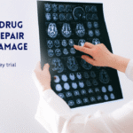 Doctor reviewing brain MRI for MS research.