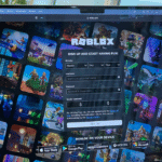Roblox gaming platform displayed on a laptop screen.