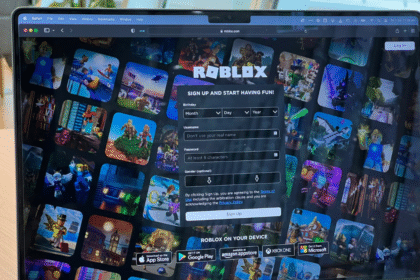 Roblox gaming platform displayed on a laptop screen.