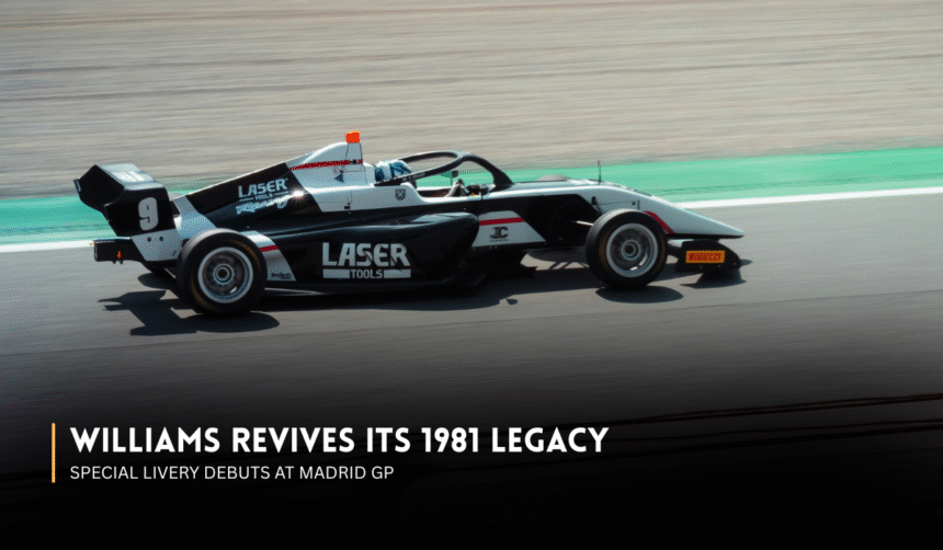 Williams inspired racing car at the Spanish Grand Prix in Madrid.