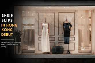 Shein fashion store display during Hong Kong stock debut