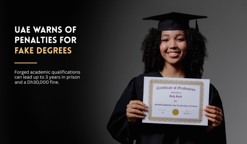 UAE academic certificate forgery can lead to prison and Dh30,000 fine.