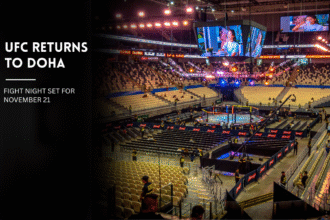 UFC Fight Night octagon in Doha, Qatar.