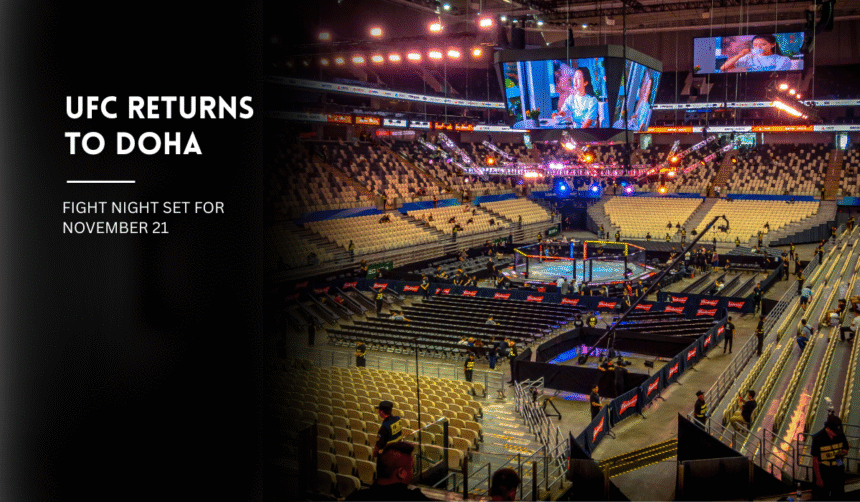 UFC Fight Night octagon in Doha, Qatar.