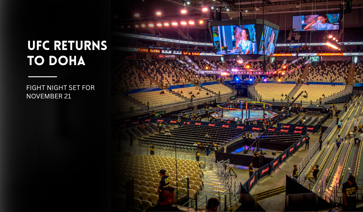 UFC Fight Night octagon in Doha, Qatar.