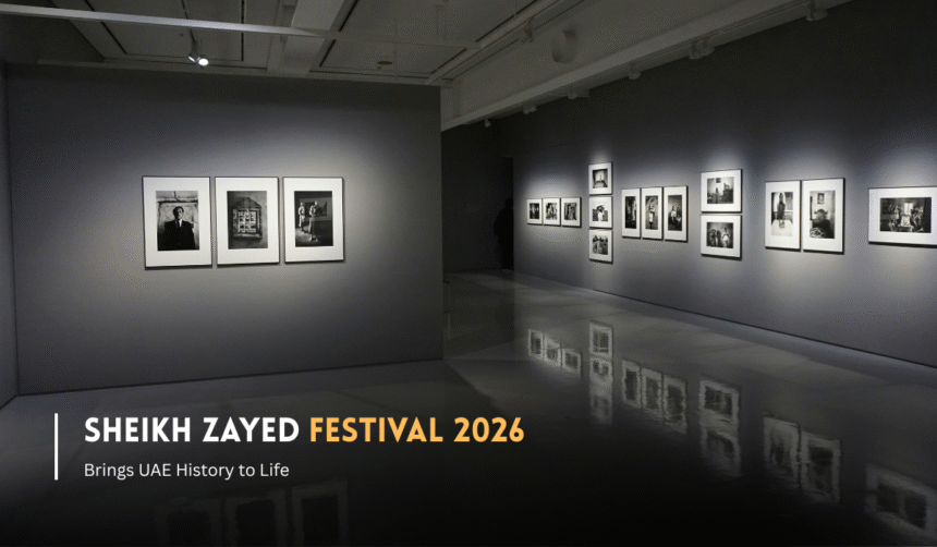 Sheikh Zayed Festival 2026 exhibition showcasing rare historical photographs and UAE heritage artefacts.