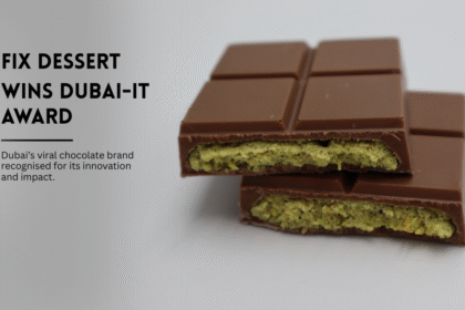 Dubai chocolate bar with pistachio filling and crispy knafeh.
